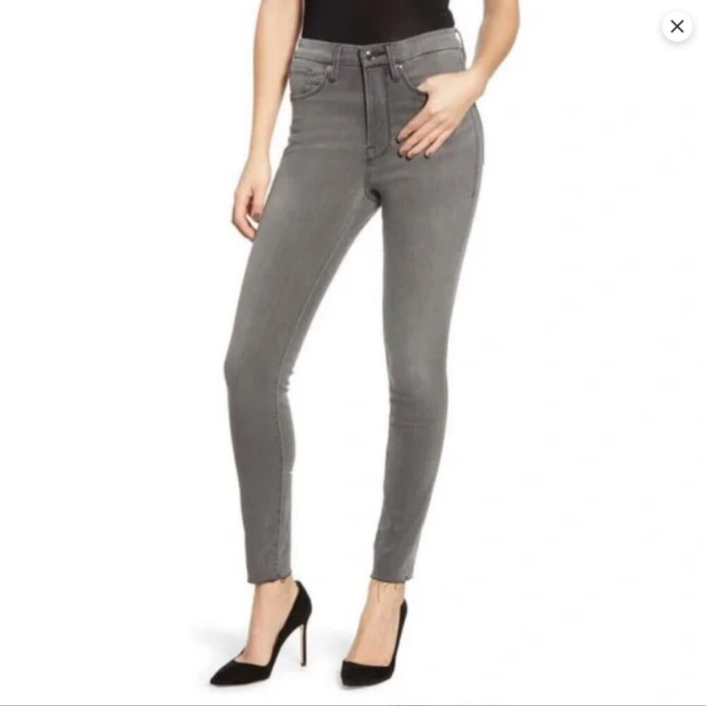 Good American Women's Size 0 Good Waist Skinny Jeans Grey Waist Size 25
